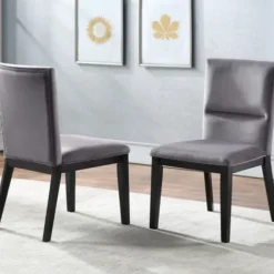 Dining Tables-Kirkland's Home Black Wood Table And Gray Chair 5-Pc. Dining Set