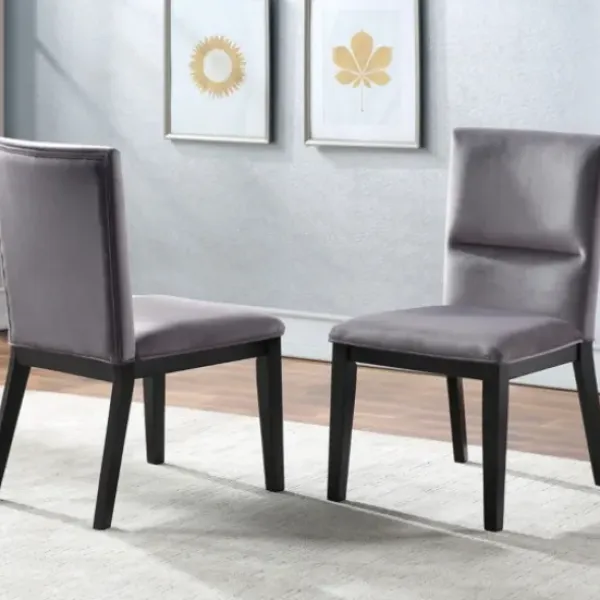 Dining Tables-Kirkland's Home Black Wood Table And Gray Chair 5-Pc. Dining Set