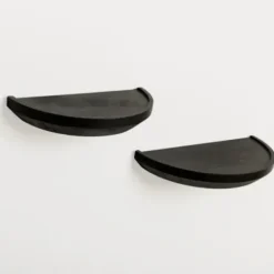 Shelves-Kirkland's Home Black Wooden Half-Moon Wall Shelves, Set Of 2