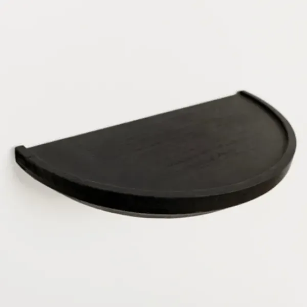 Shelves-Kirkland's Home Black Wooden Half-Moon Wall Shelves, Set Of 2