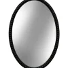 Decorative Mirrors-Kirkland's Home Black Wooden Oval Beaded Mirror