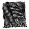 Blankets & Throws-Kirkland's Home Black Woven Pattern Wool Tassel Throw Black/White