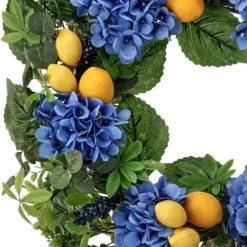 Wreaths-Kirkland's Home Blackberry Lemon And Hydrangea Wreath Green/Blue/Yellow