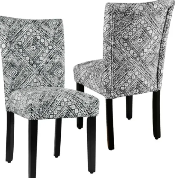 Dining Chairs-Kirkland's Home Blair Chinle Velvet Dining Chairs, Set Of 2 Black/White