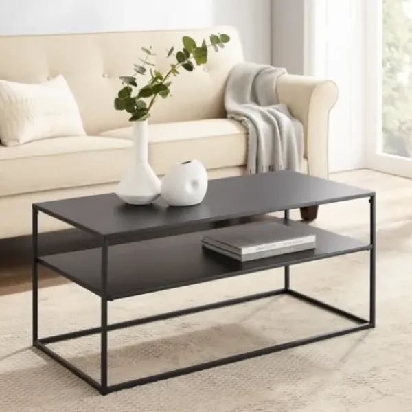 Coffee Tables-Kirkland's Home Blake Simple Metal Coffee Table Black