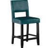 Bar Stools & Counter Height Stools-Kirkland's Home Blakely Seat Counter Stool With Black Base Blue