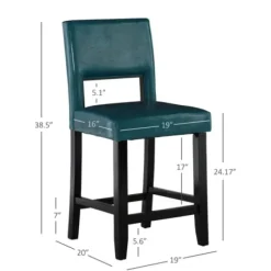 Bar Stools & Counter Height Stools-Kirkland's Home Blakely Seat Counter Stool With Black Base Blue