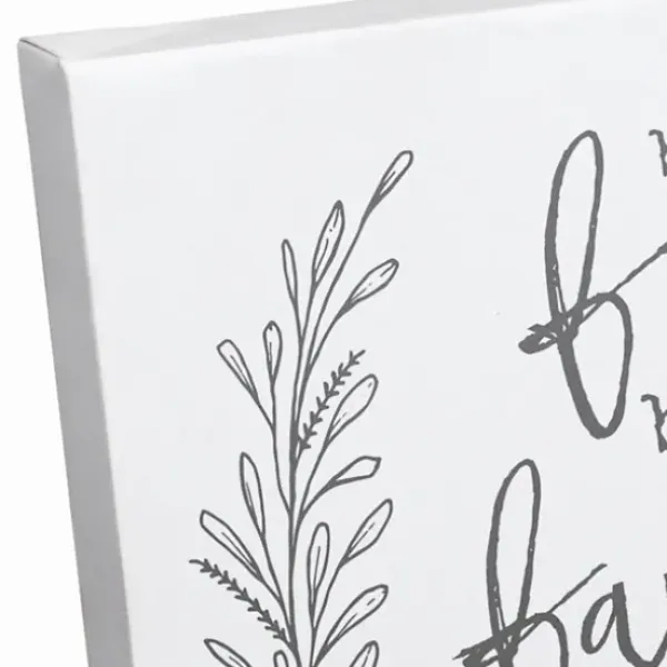 Wall Quotes & Signs-Kirkland's Home Bless This Food White And Gray Canvas Art Print Gray/White