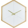 Clocks-Kirkland's Home Blond Wood Frame Hexagon Wall Clock