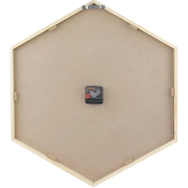 Clocks-Kirkland's Home Blond Wood Frame Hexagon Wall Clock