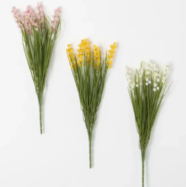 Stems & Bouquets-Kirkland's Home Blooming Floral Grass Bundles, Set Of 3 Pink/White/Yellow/Green