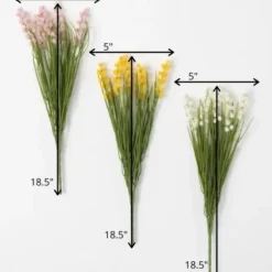 Stems & Bouquets-Kirkland's Home Blooming Floral Grass Bundles, Set Of 3 Pink/White/Yellow/Green