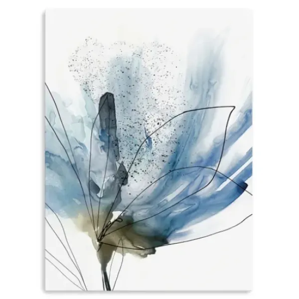 Canvas Art-Kirkland's Home Blooming Flower I Medium Canvas Art Print Blue