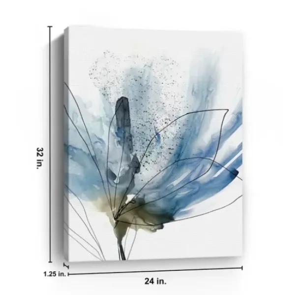 Canvas Art-Kirkland's Home Blooming Flower I Medium Canvas Art Print Blue