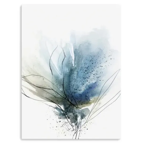 Canvas Art-Kirkland's Home Blooming Flower Ii Medium Canvas Art Print Blue
