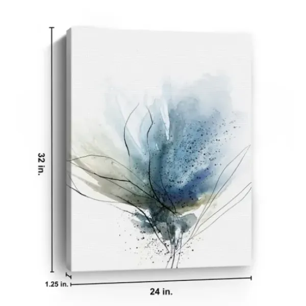 Canvas Art-Kirkland's Home Blooming Flower Ii Medium Canvas Art Print Blue