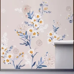 Wall Murals & Wall Decals-Kirkland's Home Blooming Garden Peel And Stick Wall Mural Blue/White
