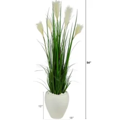 Trees & Topiaries-Kirkland's Home Blooming Ivory Wheat Plume Grass Plant