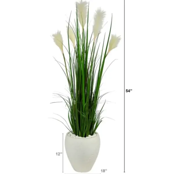 Trees & Topiaries-Kirkland's Home Blooming Ivory Wheat Plume Grass Plant