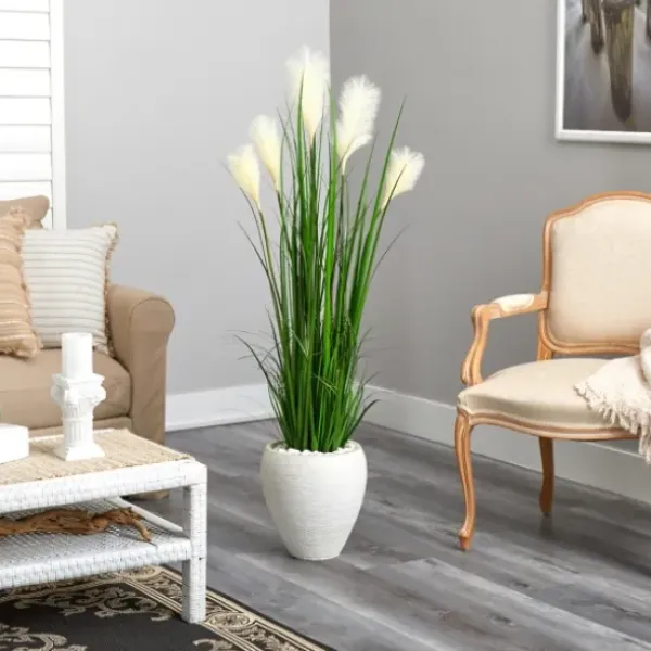 Trees & Topiaries-Kirkland's Home Blooming Ivory Wheat Plume Grass Plant
