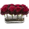 Arrangements & Greenery-Kirkland's Home Blooming Roses Arrangement In Glass Vase Red