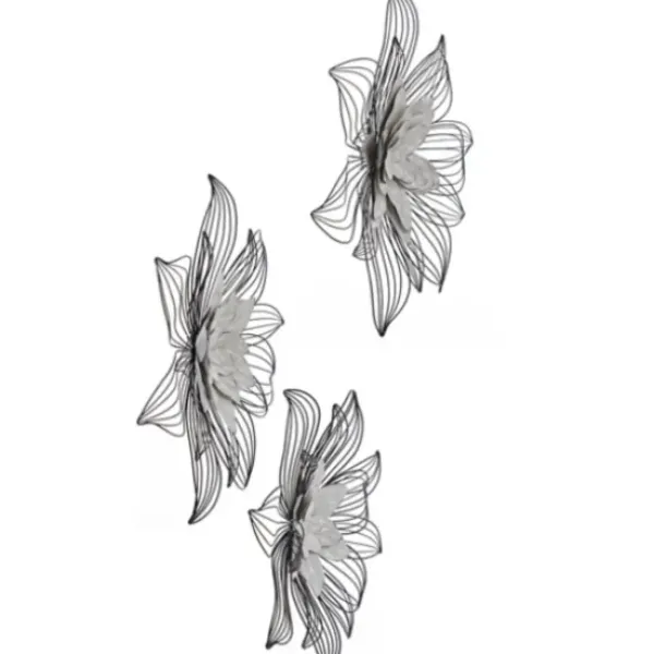 Wall Plaques-Kirkland's Home Blossom Metal Wall Plaques, Set Of 3 White