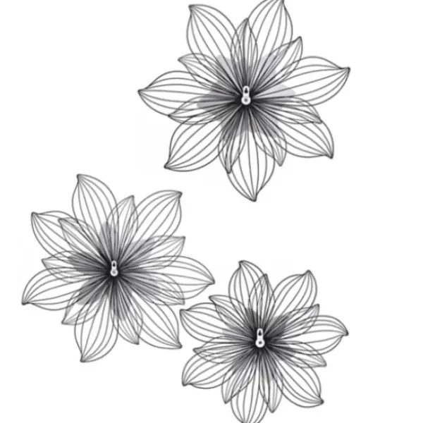 Wall Plaques-Kirkland's Home Blossom Metal Wall Plaques, Set Of 3 White