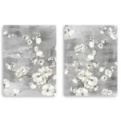 Canvas Art-Kirkland's Home Blossoming Giclee Canvas Art Prints, Set Of 2 Gray/White