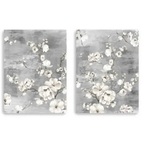Canvas Art-Kirkland's Home Blossoming Giclee Canvas Art Prints, Set Of 2 Gray/White