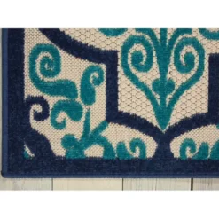 Outdoor Rugs-Kirkland's Home Blue & White Buffalo Check Outdoor Area Rug, 4X6 Blue/White
