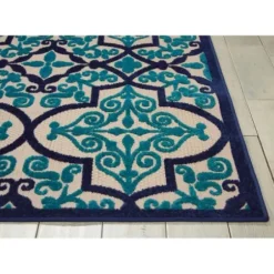 Outdoor Rugs-Kirkland's Home Blue & White Buffalo Check Outdoor Area Rug, 4X6 Blue/White