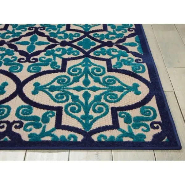 Outdoor Rugs-Kirkland's Home Blue & White Buffalo Check Outdoor Area Rug, 4X6 Blue/White