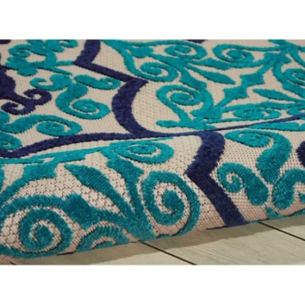 Outdoor Rugs-Kirkland's Home Blue & White Buffalo Check Outdoor Area Rug, 4X6 Blue/White
