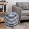 Pillows-Kirkland's Home Blue & White Stripe Organic Cotton Pouf Blue/White