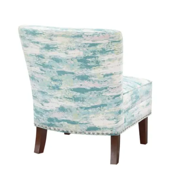 Accent Chairs-Kirkland's Home Blue Abstract Armless Accent Chair Blue/White