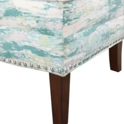 Accent Chairs-Kirkland's Home Blue Abstract Armless Accent Chair Blue/White