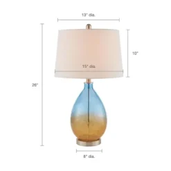 Table Lamps-Kirkland's Home Blue And Amber Glass Table Lamps, Set Of 2 White
