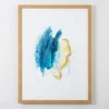 Framed Art-Kirkland's Home Blue And Gold Abstracts I Framed Art Print Blue/Gold/White