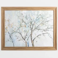Framed Art-Kirkland's Home Blue And Gold Treetops Framed Art Print Blue/White/Gold