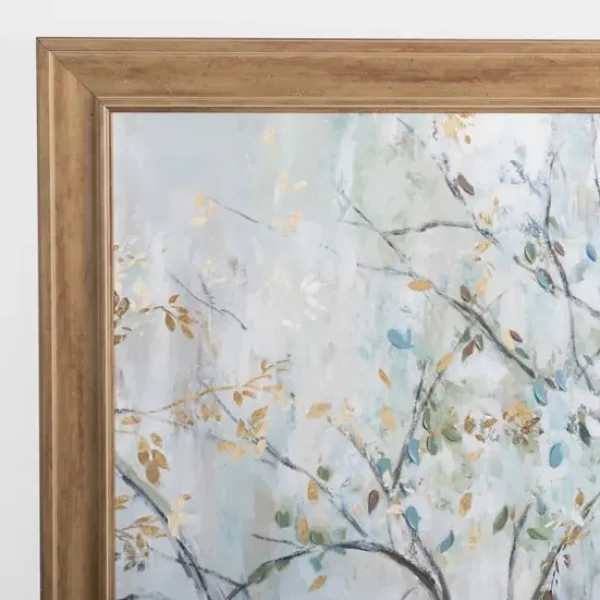 Framed Art-Kirkland's Home Blue And Gold Treetops Framed Art Print Blue/White/Gold