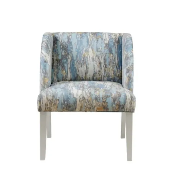 Accent Chairs-Kirkland's Home Blue And Gray Abstract Wingback Accent Chair Blue/Gray