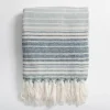 Blankets & Throws-Kirkland's Home Blue And Green Chenille Crystal Stripes Throw Blue/Green