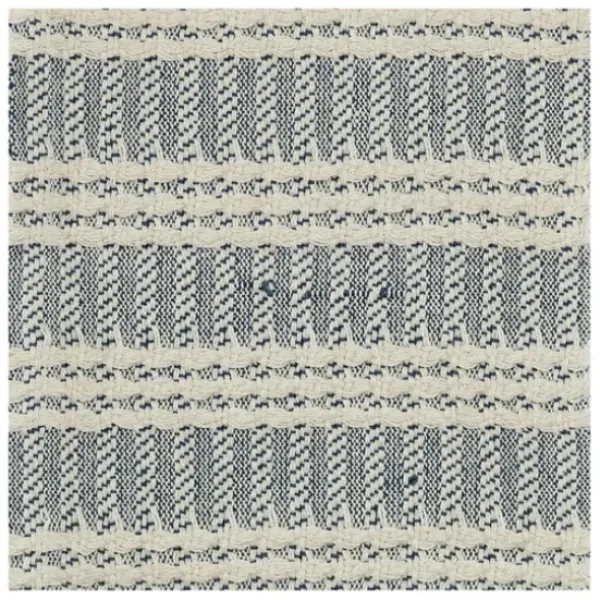 Blankets & Throws-Kirkland's Home Blue And Ivory Striped Cotton Throw Blue/Ivory