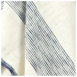 Blankets & Throws-Kirkland's Home Blue And Ivory Striped Woven Cotton Throw Blue/Ivory