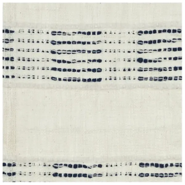 Blankets & Throws-Kirkland's Home Blue And Ivory Woven Stripe Throw Blue/Ivory
