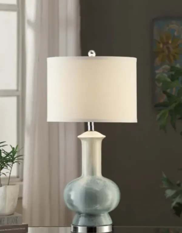 Table Lamps-Kirkland's Home Blue And Ombre Ceramic Table Lamp White