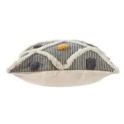 Pillows-Kirkland's Home Blue And Orange Tufted Accent Pillow Orange/Gray