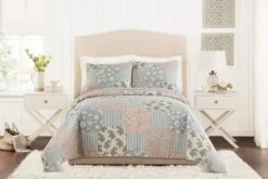 Quilts-Kirkland's Home Blue And Rose Patchwork King 3-Pc. Quilt Set Blue/Pink