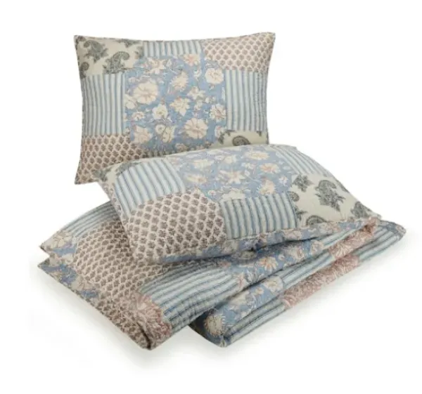 Quilts-Kirkland's Home Blue And Rose Patchwork King 3-Pc. Quilt Set Blue/Pink