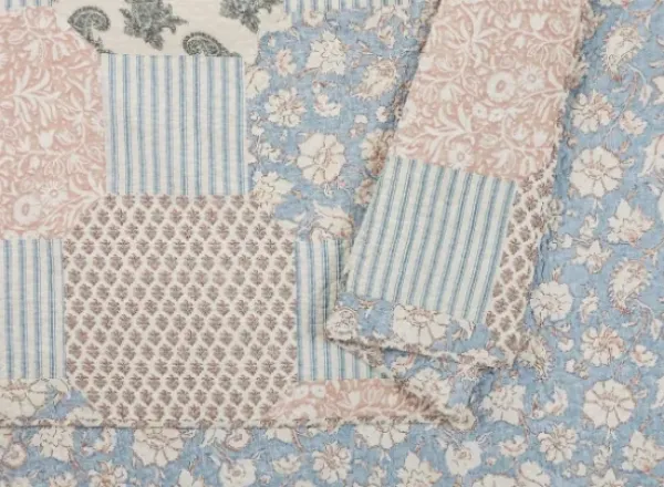 Quilts-Kirkland's Home Blue And Rose Patchwork King 3-Pc. Quilt Set Blue/Pink